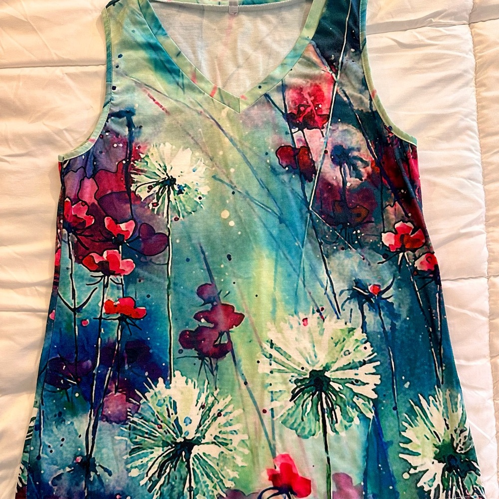 Multi Color Graphic Sleeveless Tank Top